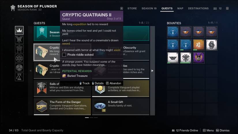 destiny 2 how to complete cryptic quatrains quest 1 2 3 star chart season of plunder guide