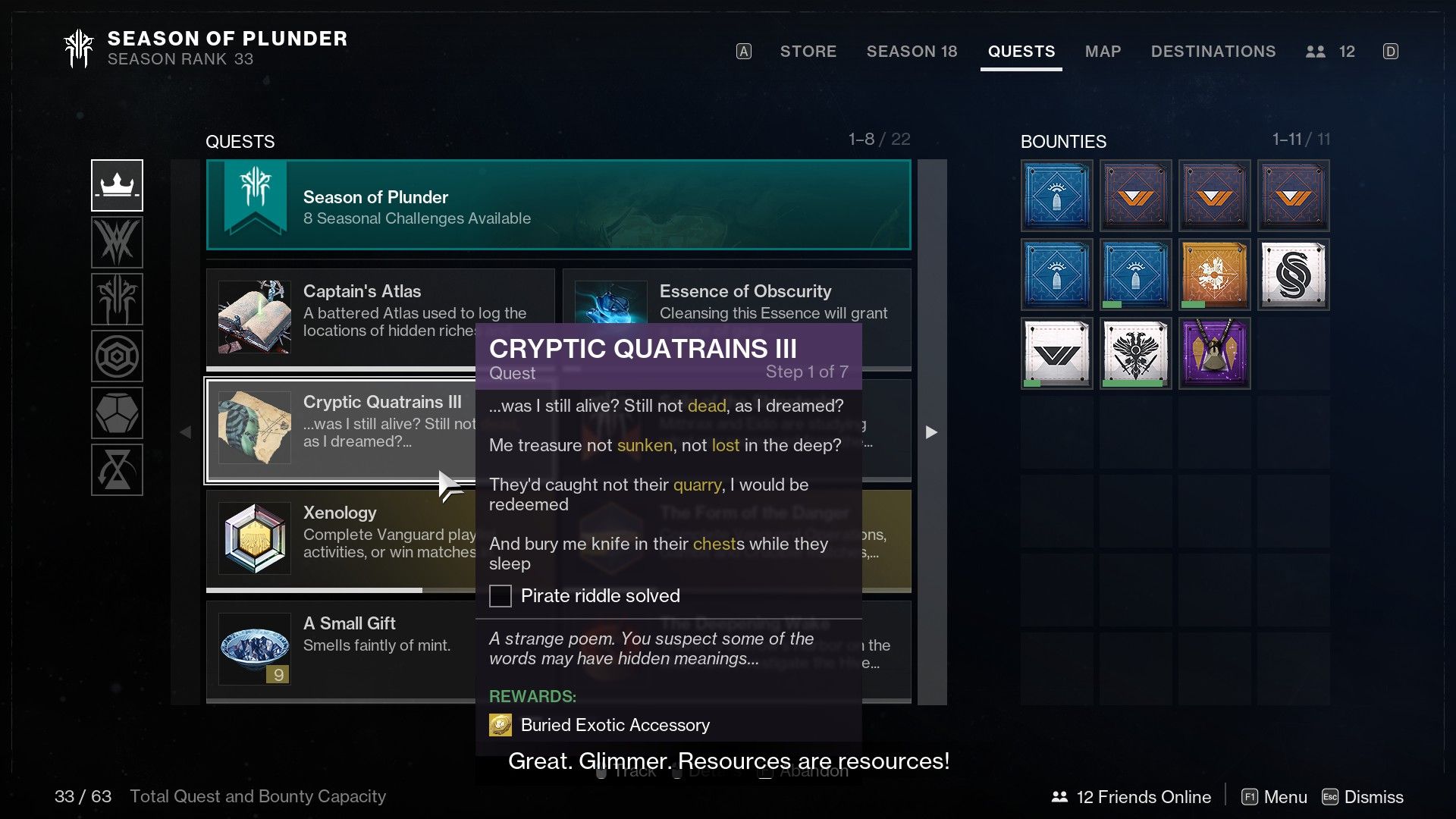 destiny 2 how to complete cryptic quatrains quest 1 2 3 star chart season of plunder guide