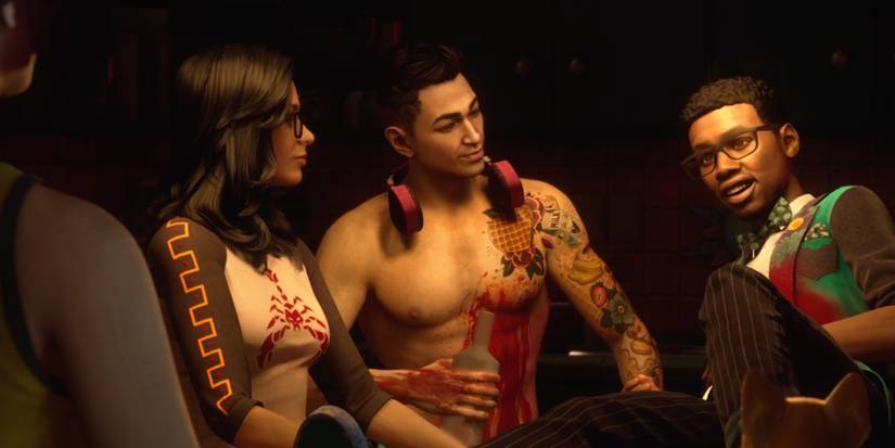 A cutscene featuring characters in Saints Row