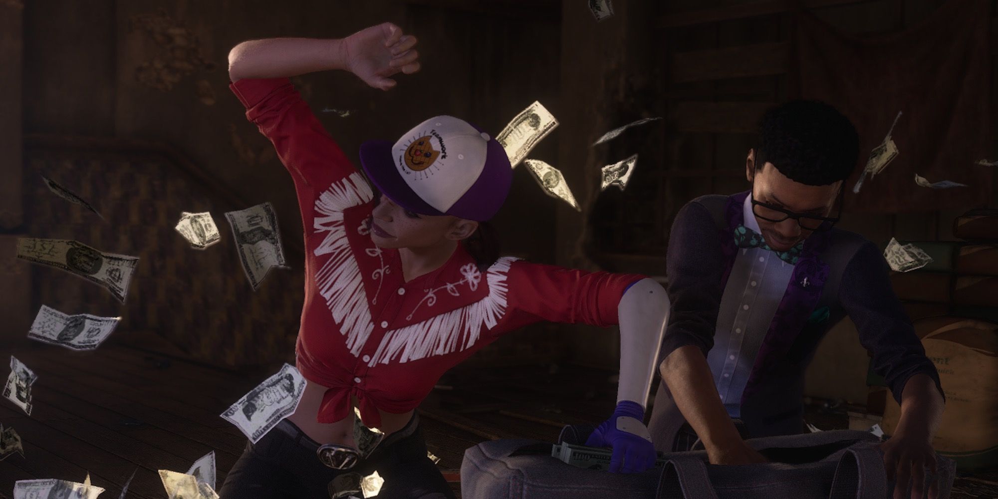 A cutscene featuring characters in Saints Row