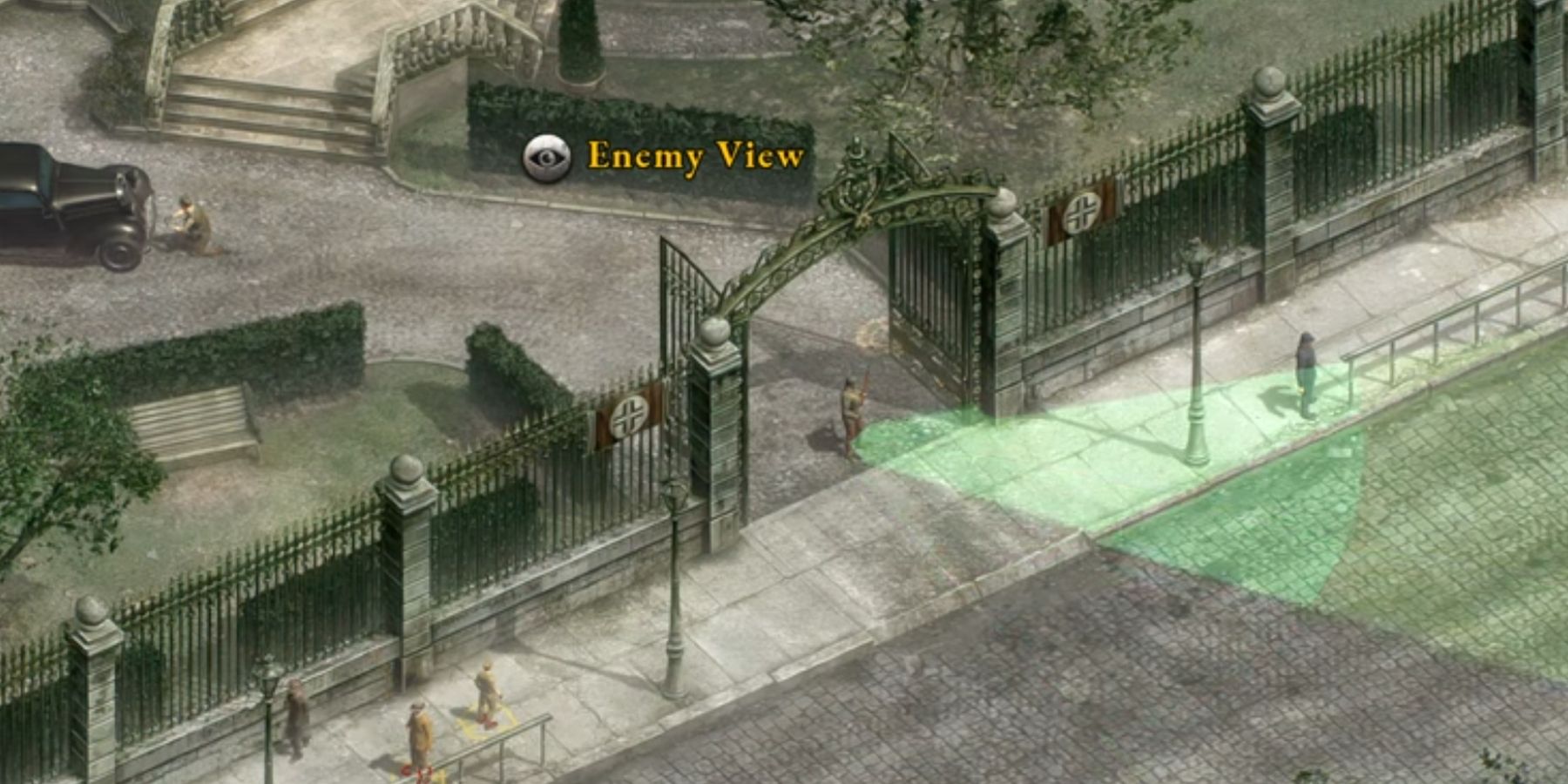 3 - Использование вида врага, чтобы увидеть его диапазон в Comamndos 3 Remaster