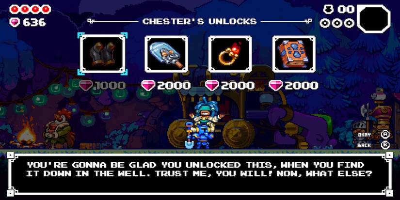 A shop in Shovel Knight Dig