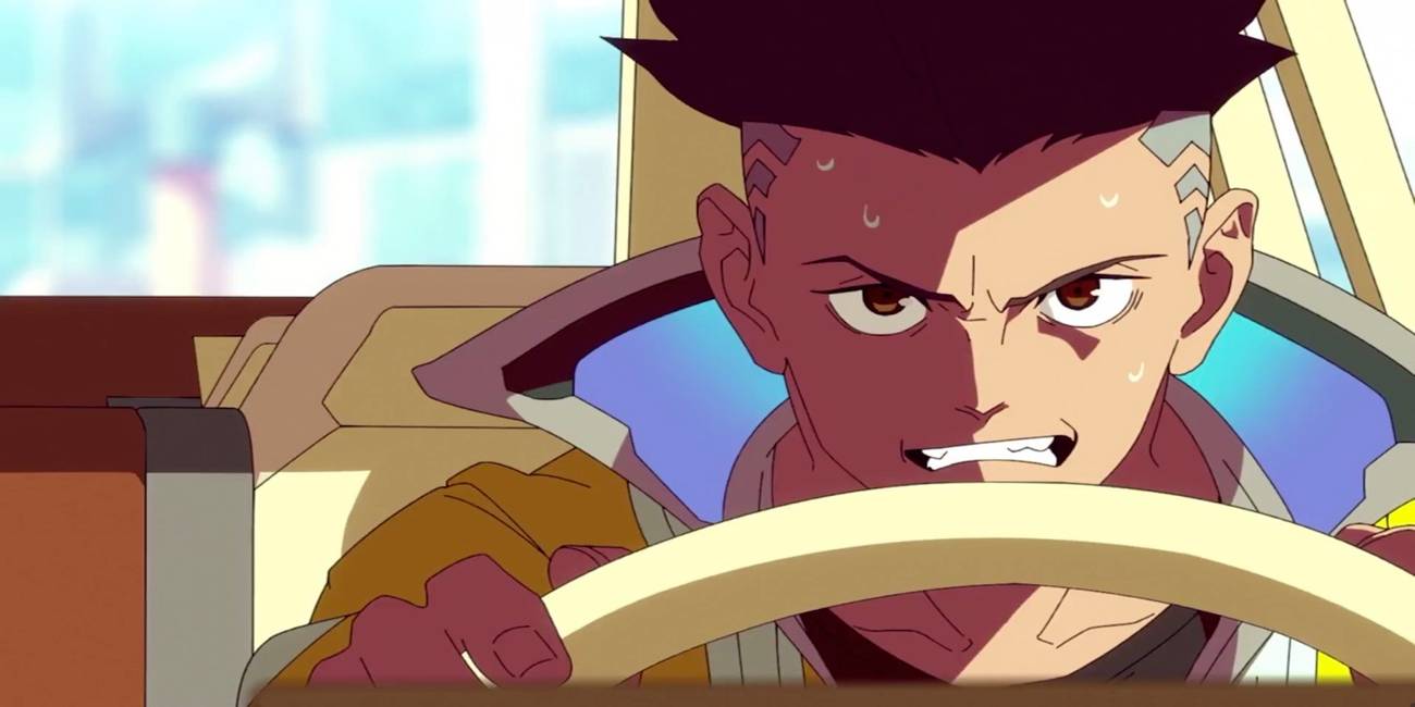 David driving in Cyberpunk Edgerunners