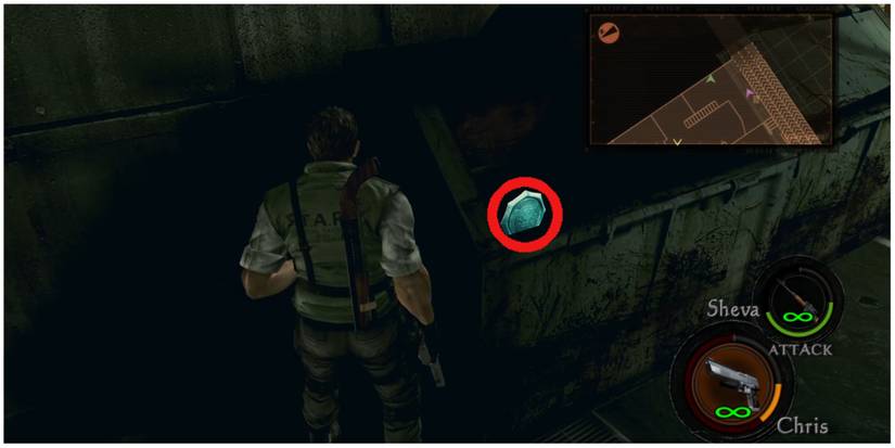 Resident Evil 5 chapter 5-2 emblem 1 in a dumpster