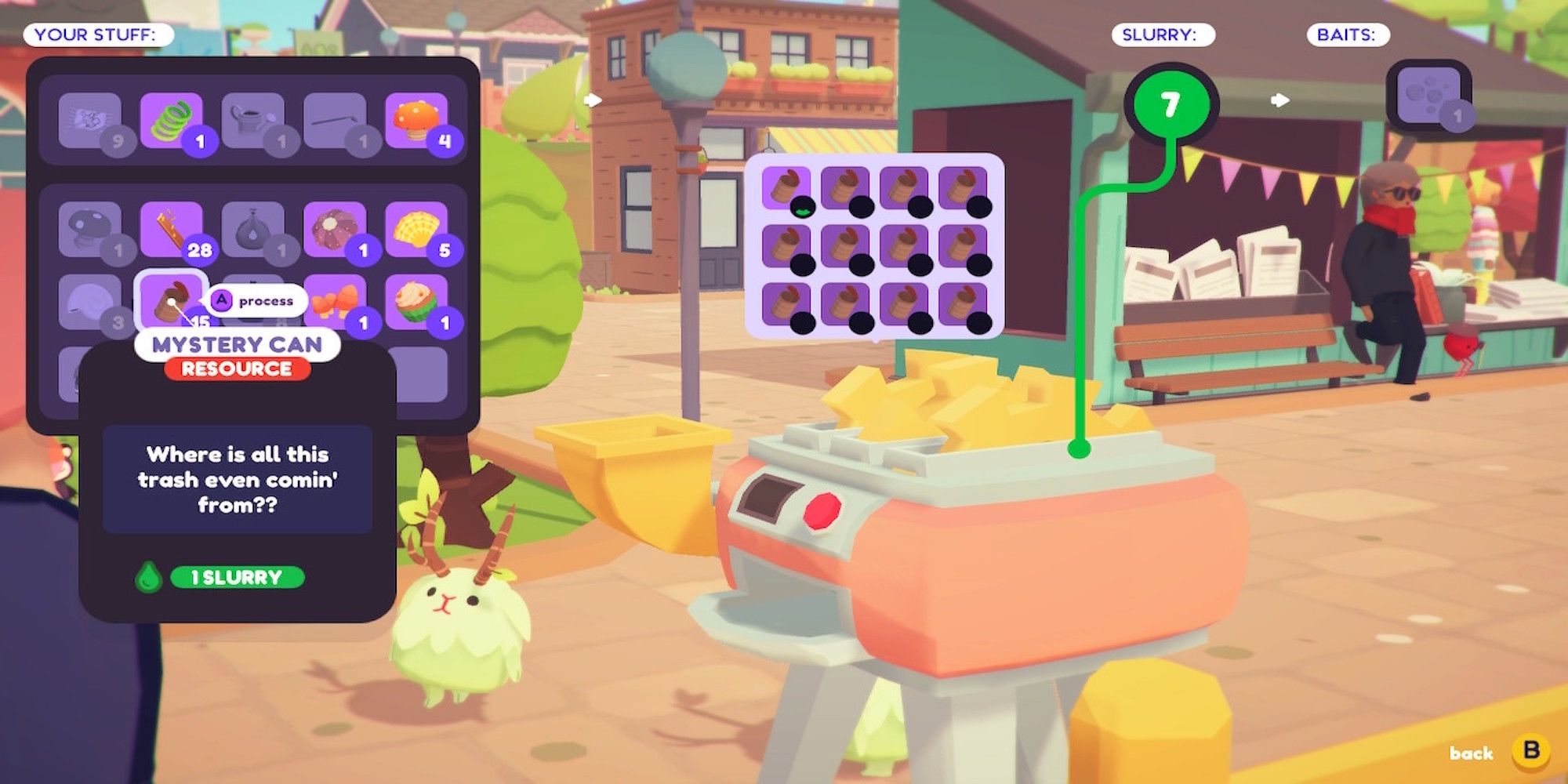 Making bait in Ooblets