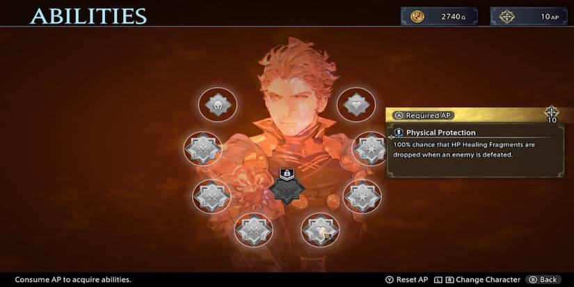 The ability menu in The Diofield Chronicle