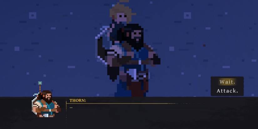 Talking to an NPC in No Place For Bravery