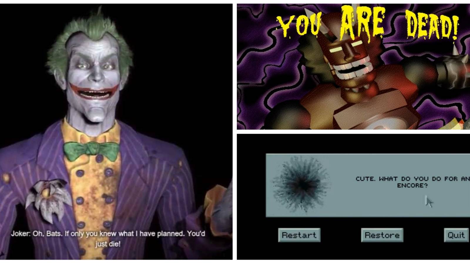 Mocking Game Overs- Batman Arkham City Total Distortion Space Quest 5