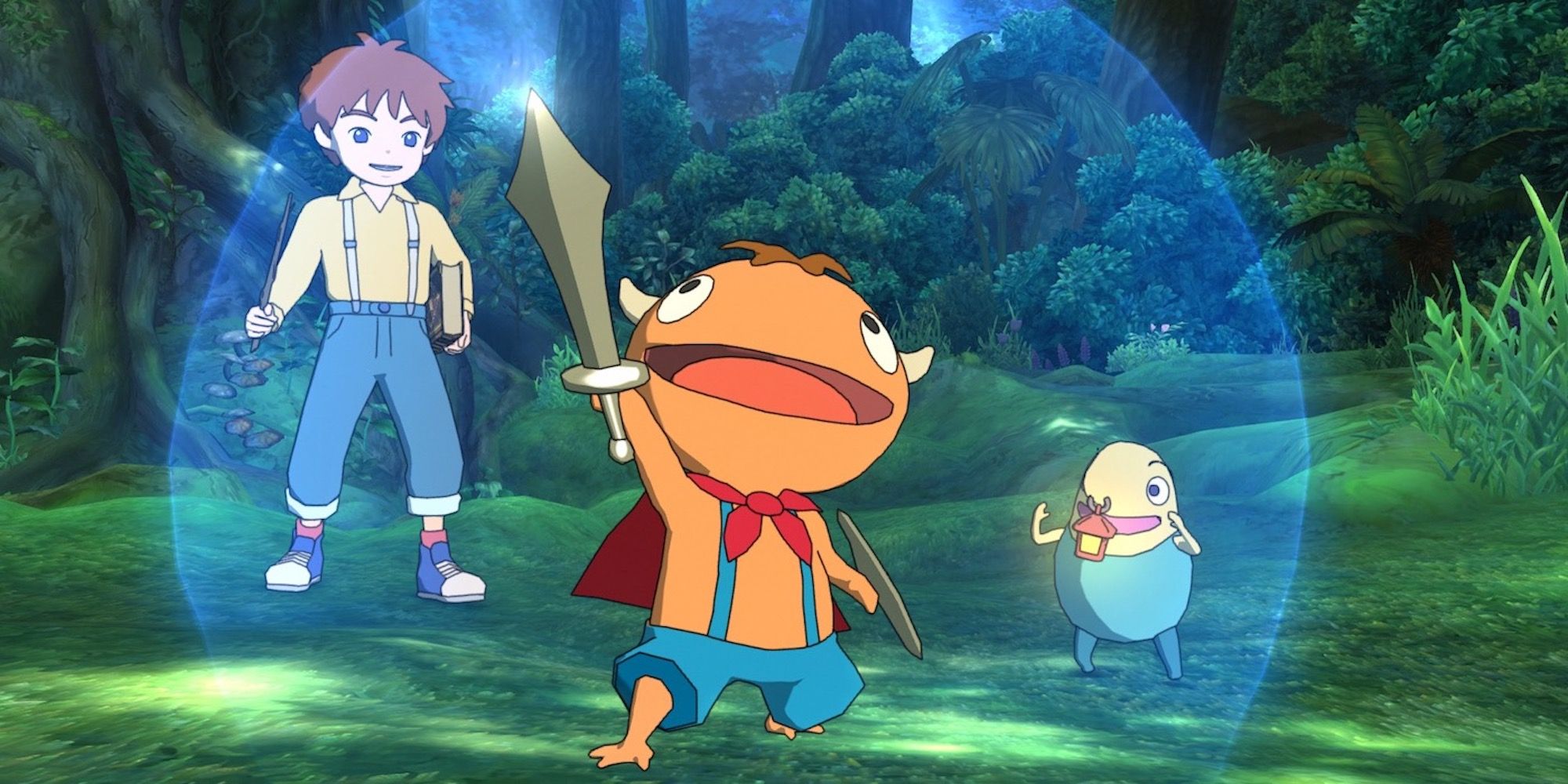 A cutscene featuring characters in Ni no Kuni Wrath Of The White Witch