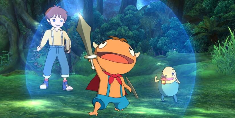 A cutscene featuring characters in Ni no Kuni Wrath Of The White Witch