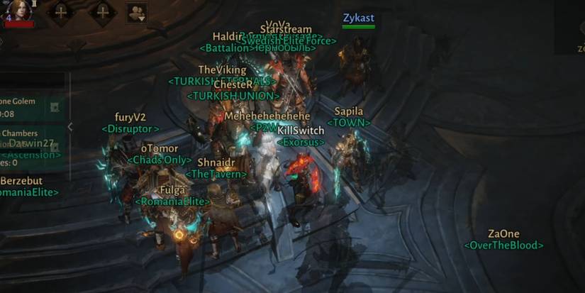 A party preparing to fight the Sandstone Golem