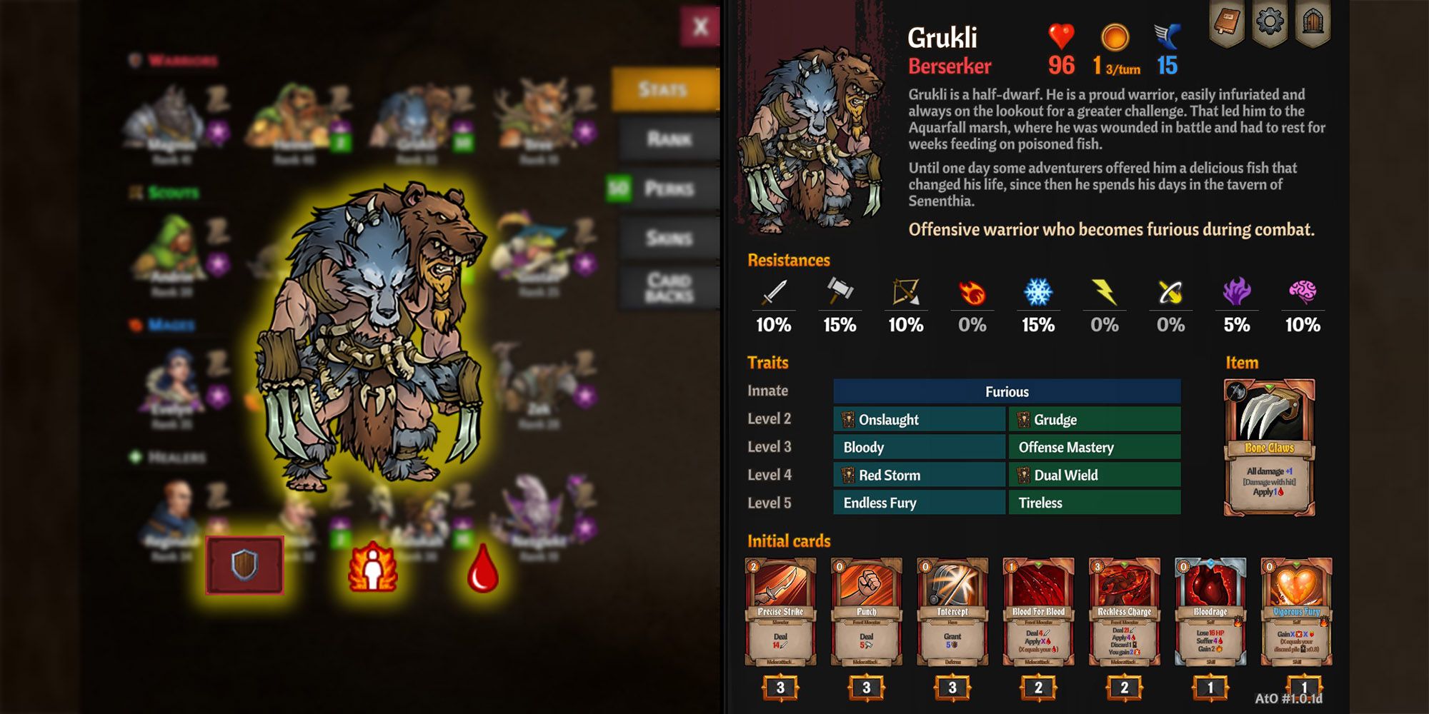 Across The Obelisk - Grukli Character Sheet With Main Stats Overlaid On Top