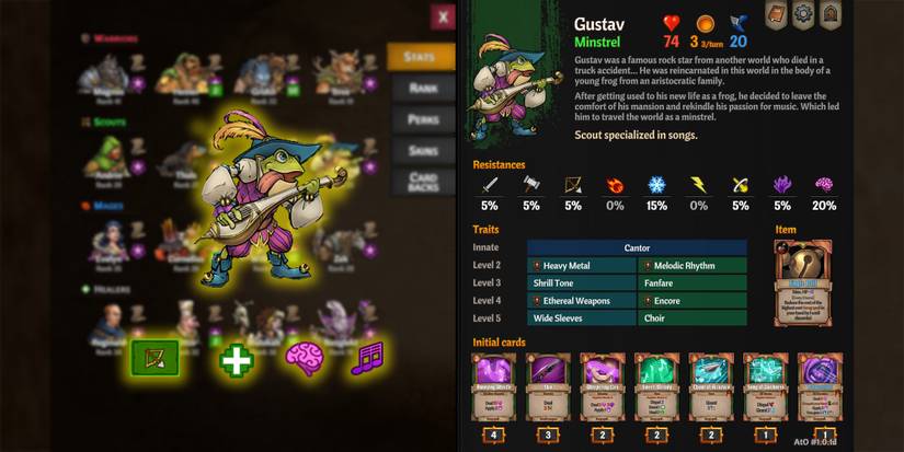 Across The Obelisk - Gustav Character Sheet With Main Stats Overlaid On Top
