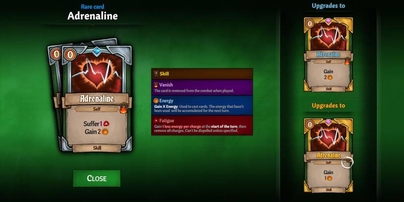 Across The Obelisk - Looking At The Card In-Game And It's Upgrades, Adrenaline Card