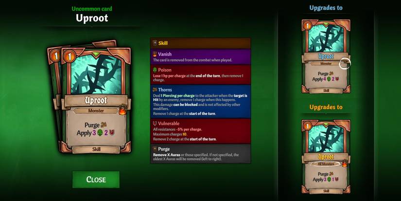 Across The Obelisk - Looking At The Card In-Game And It's Upgrades, Uproot