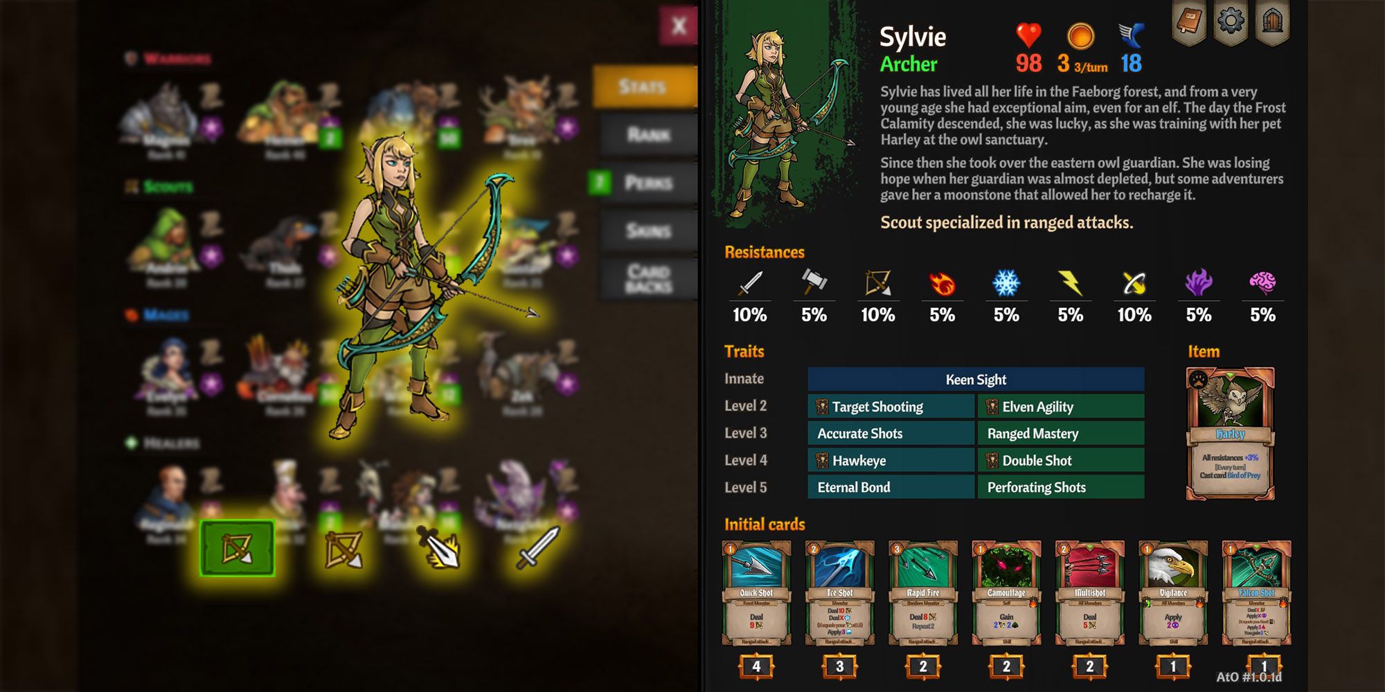 Across The Obelisk - Sylvie Character Sheet With Main Stats Overlaid On Top