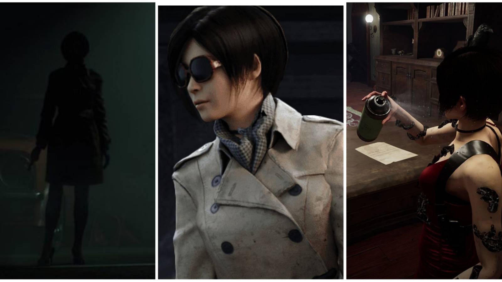 Ada Wong screenshots from Dead by Daylight and Resident Evil 2 Remake