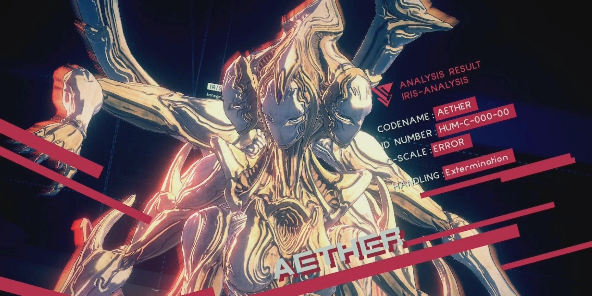 Introduction boss screen showing Aether from Astral Chain