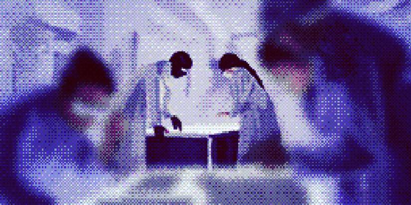 Alterna Log002 from Splatoon 3 depicting scientists from Alterna