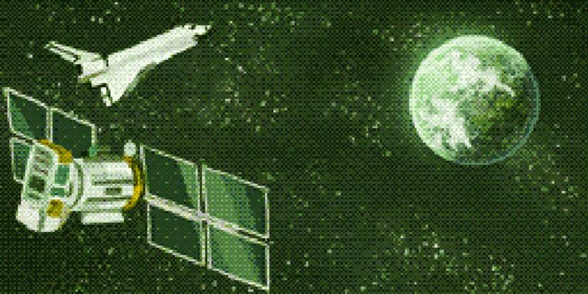 Alterna Log.exe from Splatoon 3 depicting humanity adrift in space after the cataclysm.