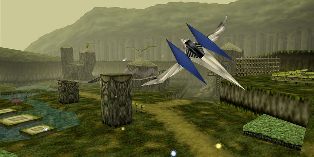 Arwing in Kokiri Forest in Legend of Zelda Ocarina of Time