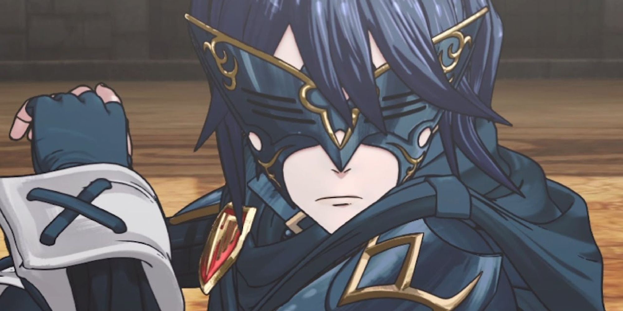 Lucina disguised as Marth in a cutscene from Fire Emblem Awakening