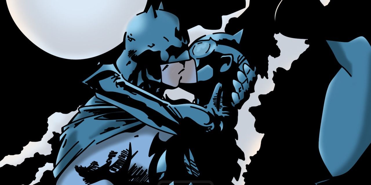 Batman and Catwoman kiss
