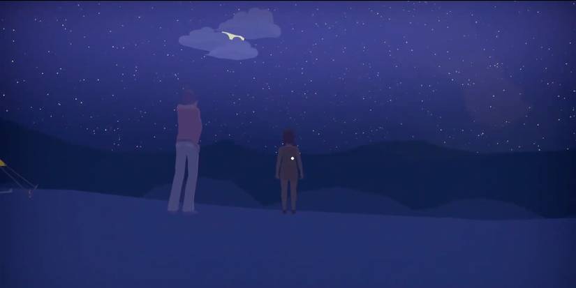 Player moves the clouds in the night sky. 