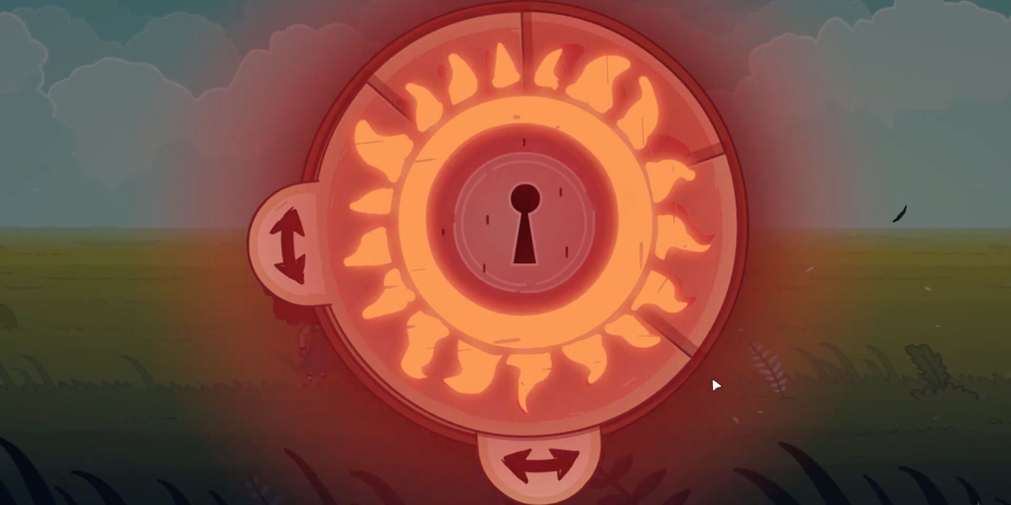 Player forms a full red Sun to unlock the door