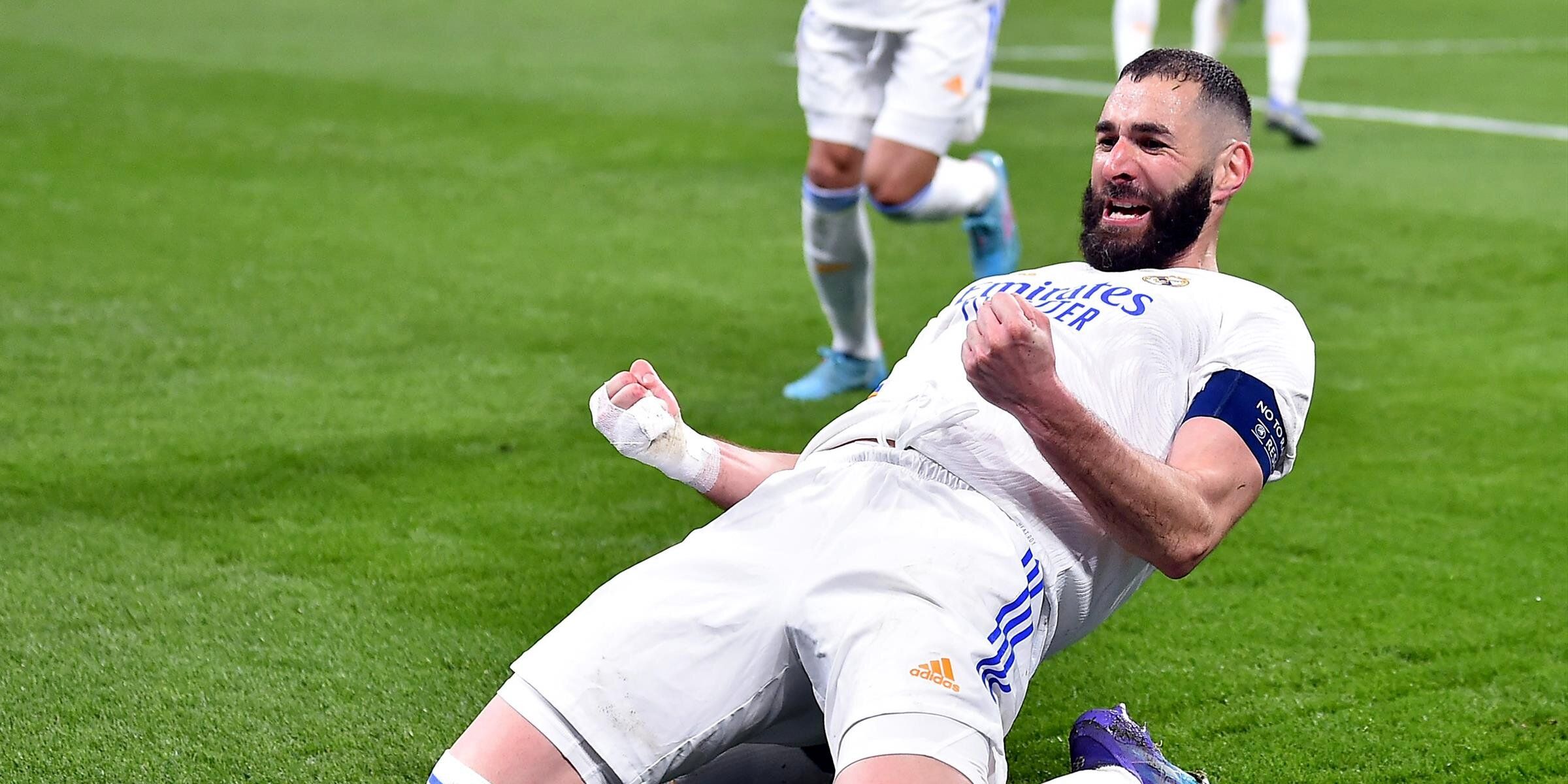 Benzema celebrate after scoring against PSG