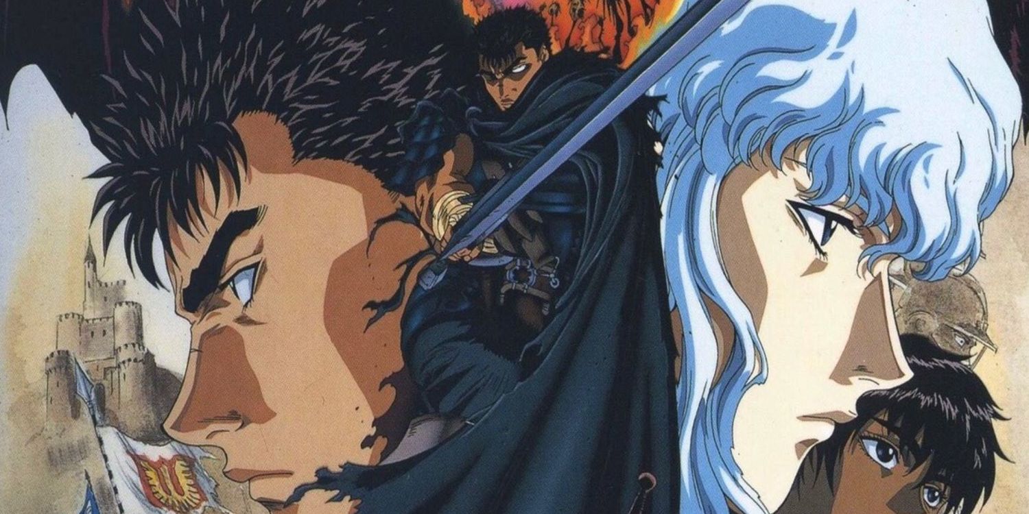 Berserk Anime 1997 Key Visual featuring Guts and Griffith