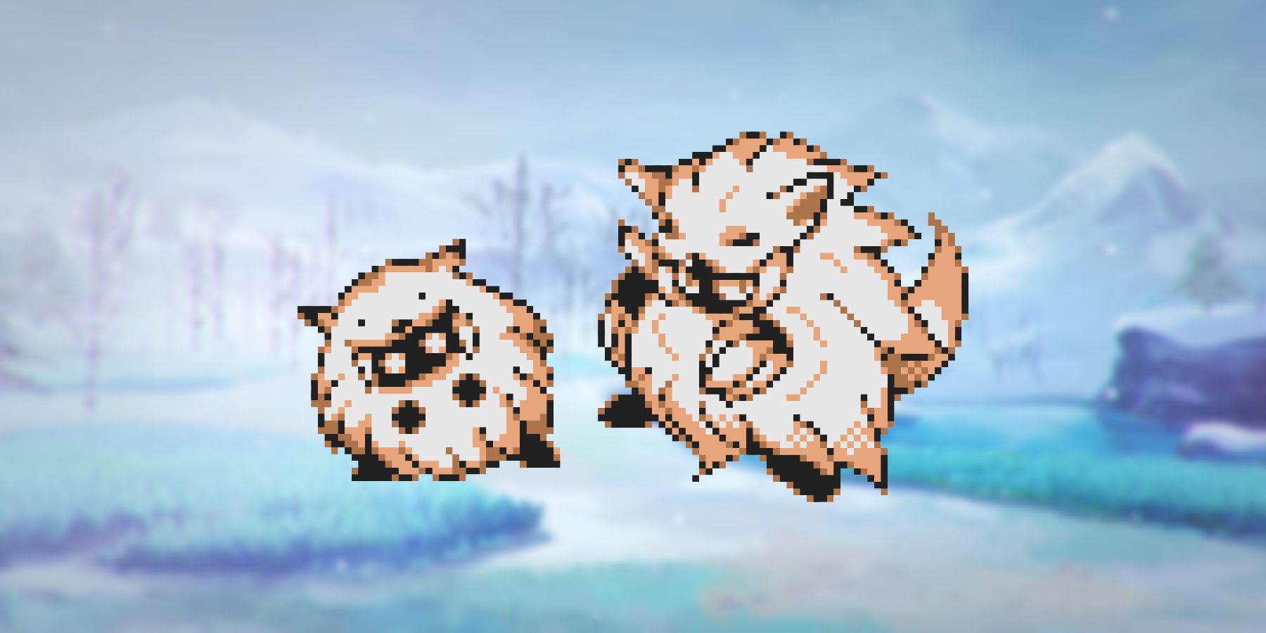 The beta designs of Urufuman and Wa-urufu that were scrapped from Pokemon Gold and Silver