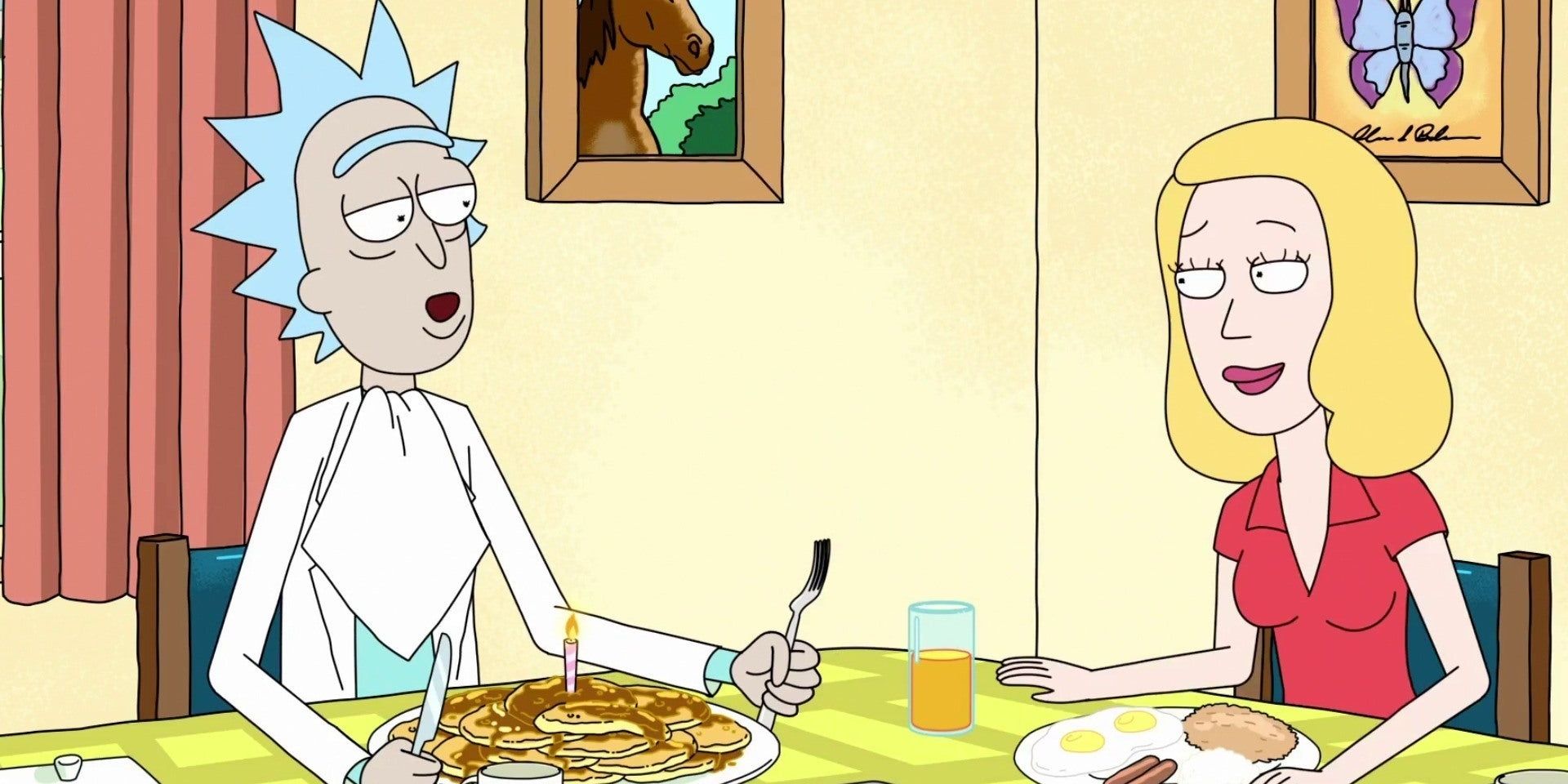 Beth and Rick in Rick & Morty