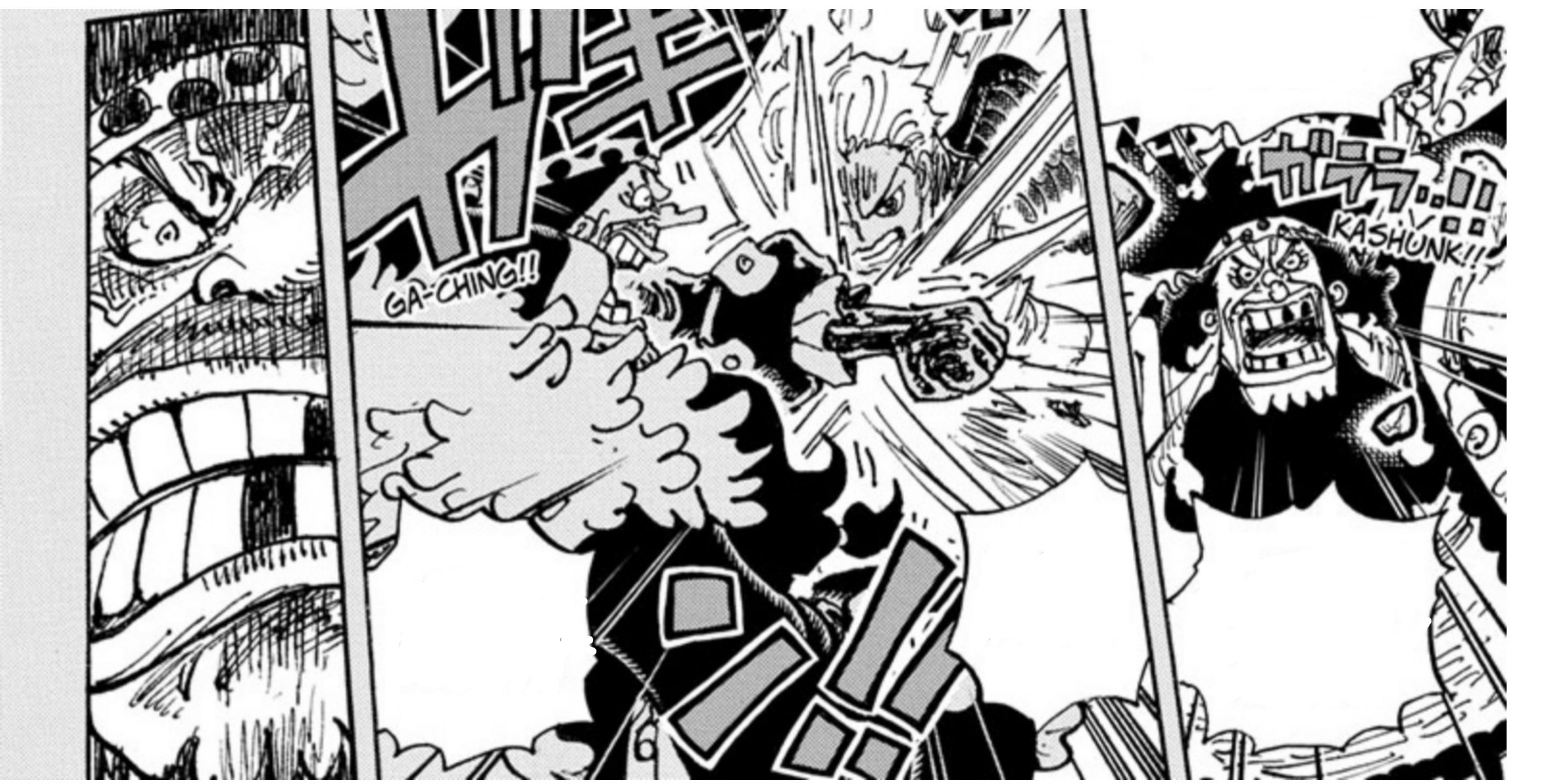 Blackbeard uses Haki to defend himself