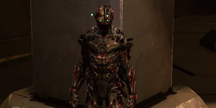 close up of the Bloodied Architect set in Hellpoint