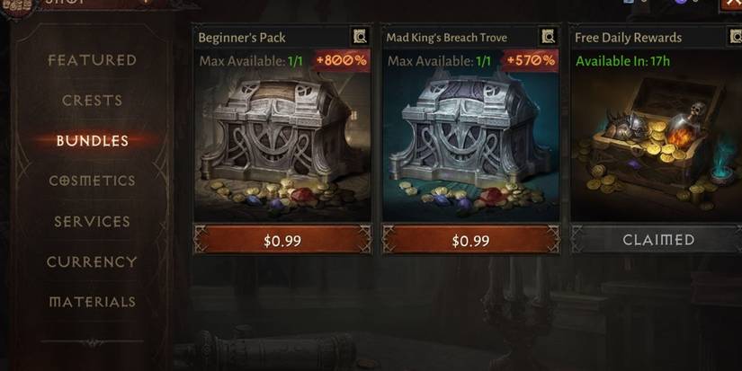 Bundles in Diablo Immortal