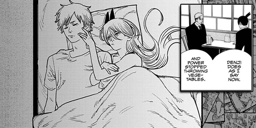 Chainsaw Man - Denji and Power Sharing A Bed And Aki Talking About Their Behavior