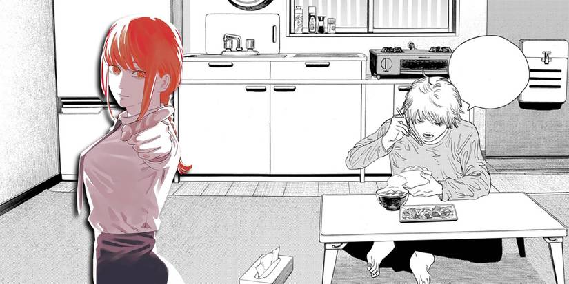 Chainsaw Man - End Panel Where Denji Talks About Makima Taste While Eating Food Made From Her
