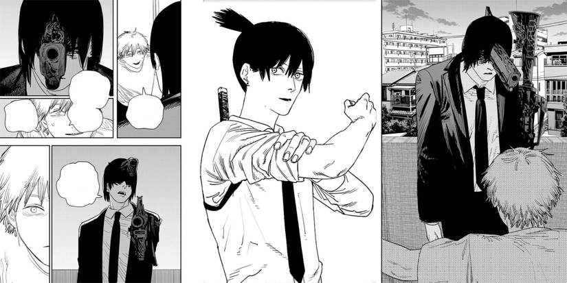 Chainsaw Man - Pages Where Aki As A Gun Fiend First Appears In Front Of Denji