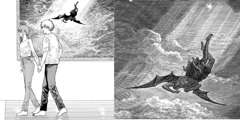 Chainsaw Man Makima's Painting Fall Of Lucifer