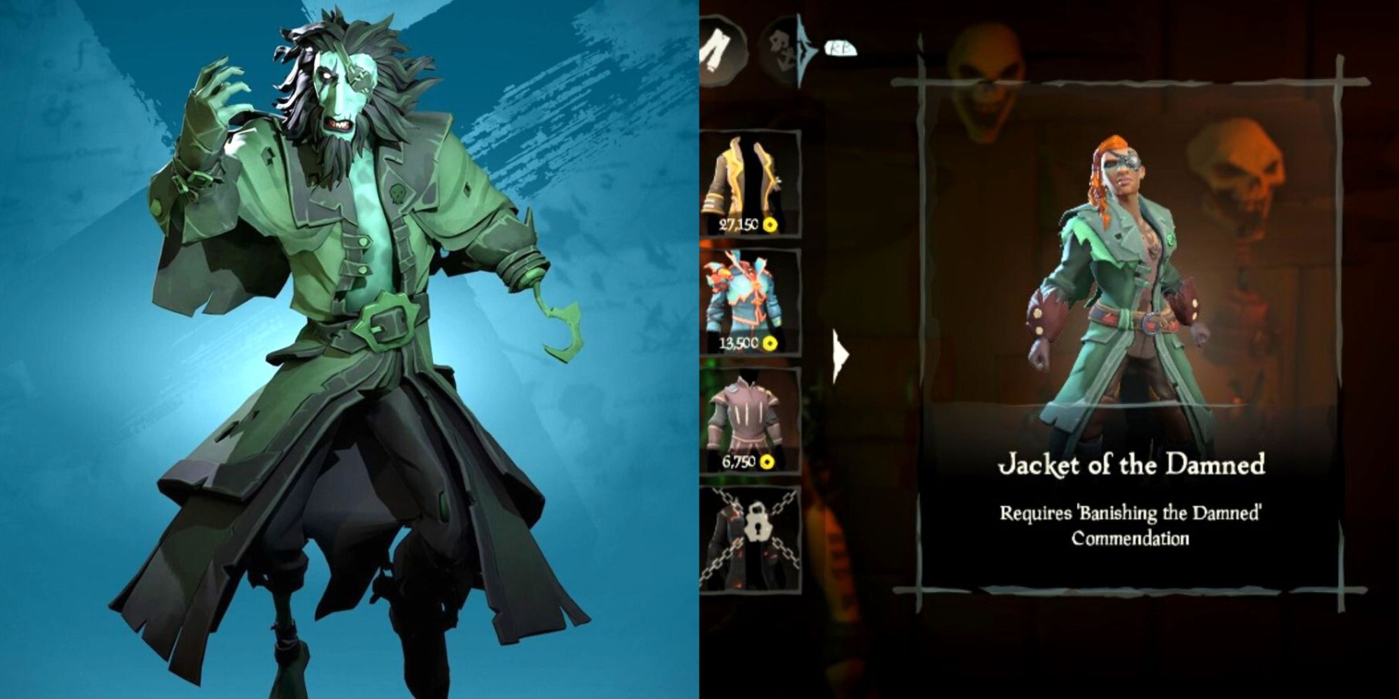 The Ferryman And The Jacket Of The Damned In The Ferry Of The Damned Outfit Set In Sea Of Thieves