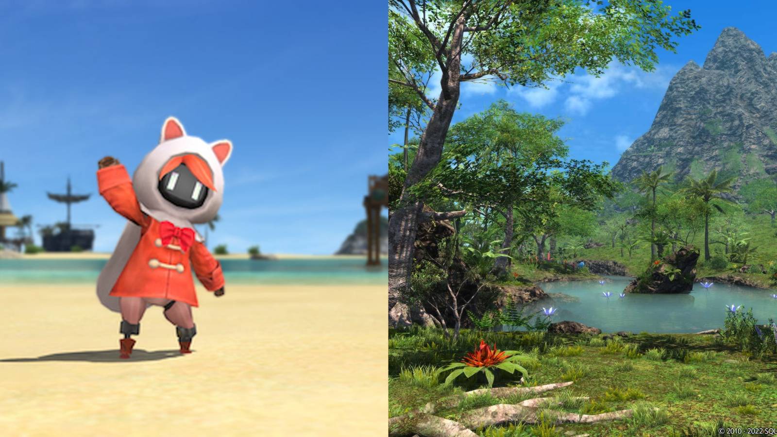 Split image of mammet and island.