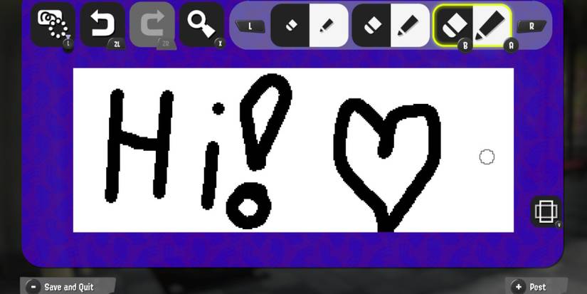 Drawing with heart that says "Hi." 
