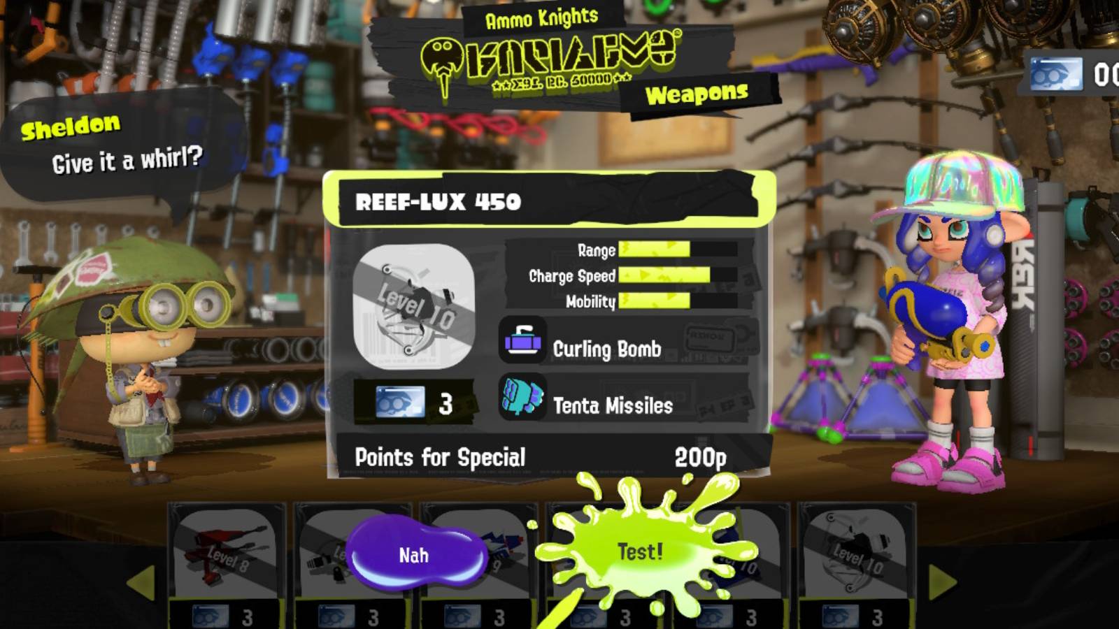 Test weapon option in Ammo Knights.