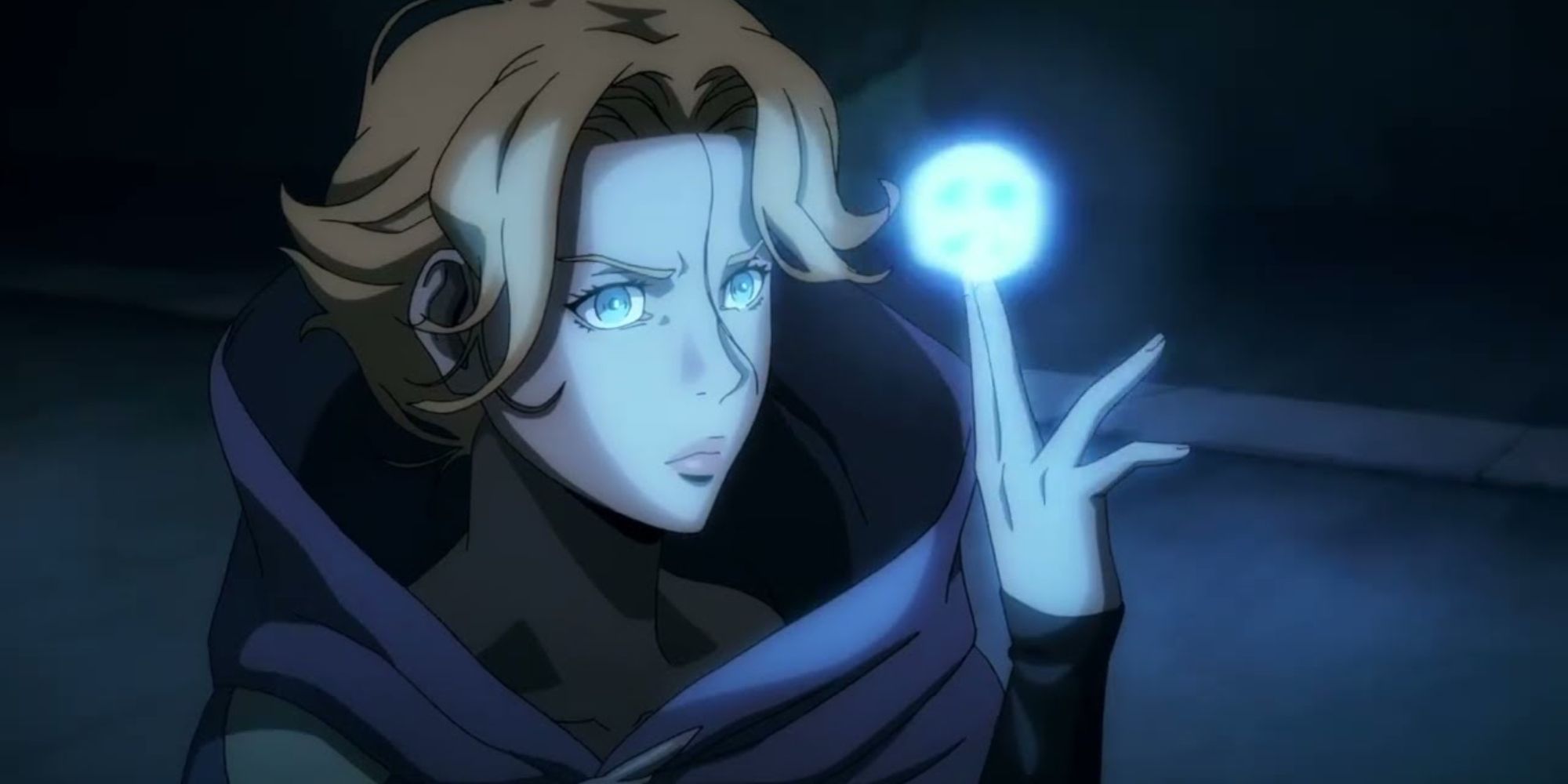 sypha using her ice powers
