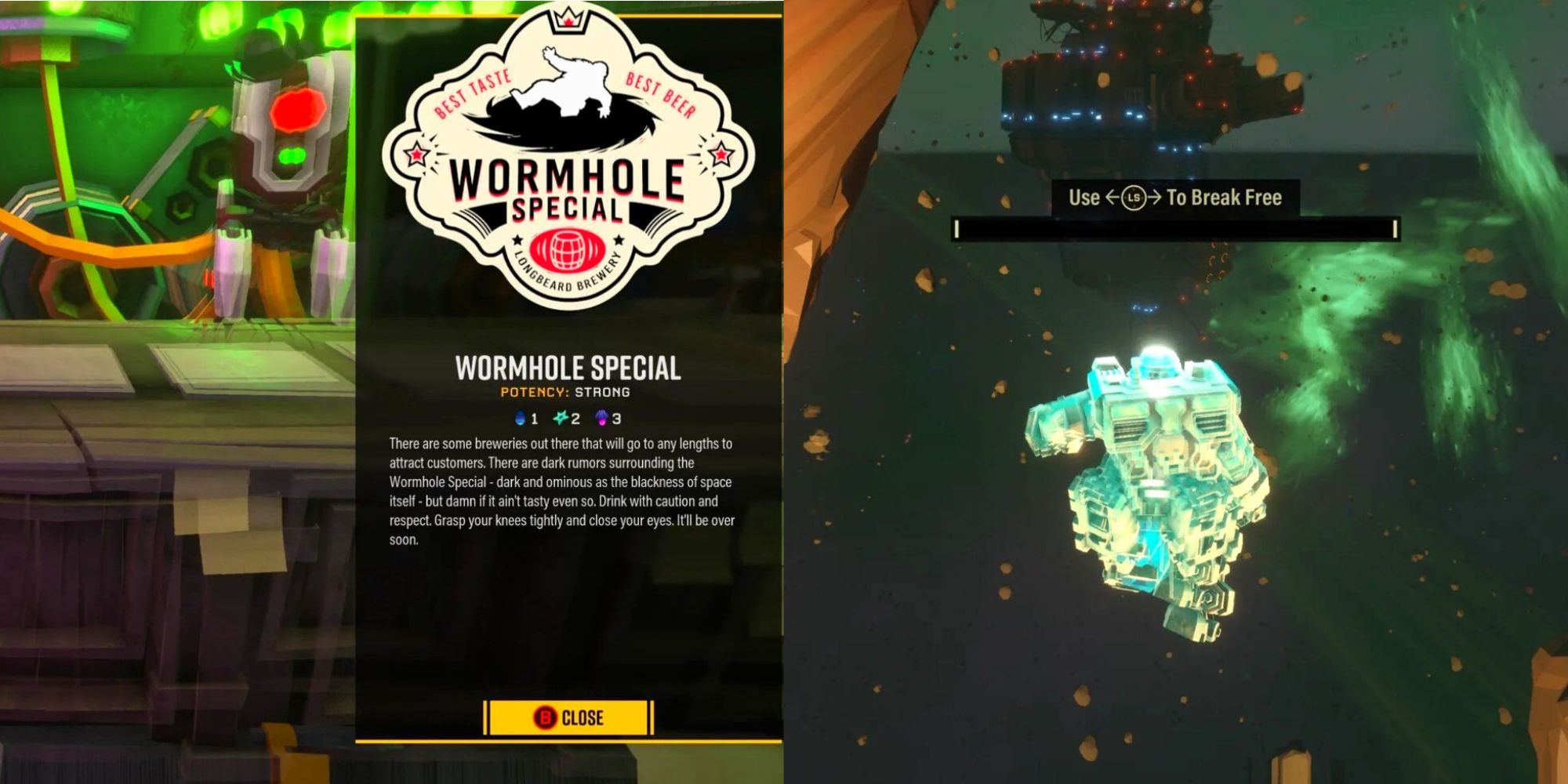 Teleporting Out The Space Rig With The Wormhole Special Drink In Deep Rock Galactic