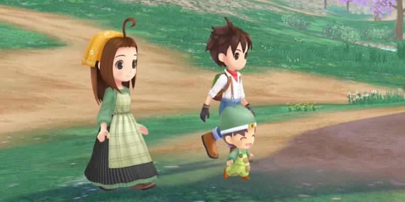 Ceclia and protagonist with baby.