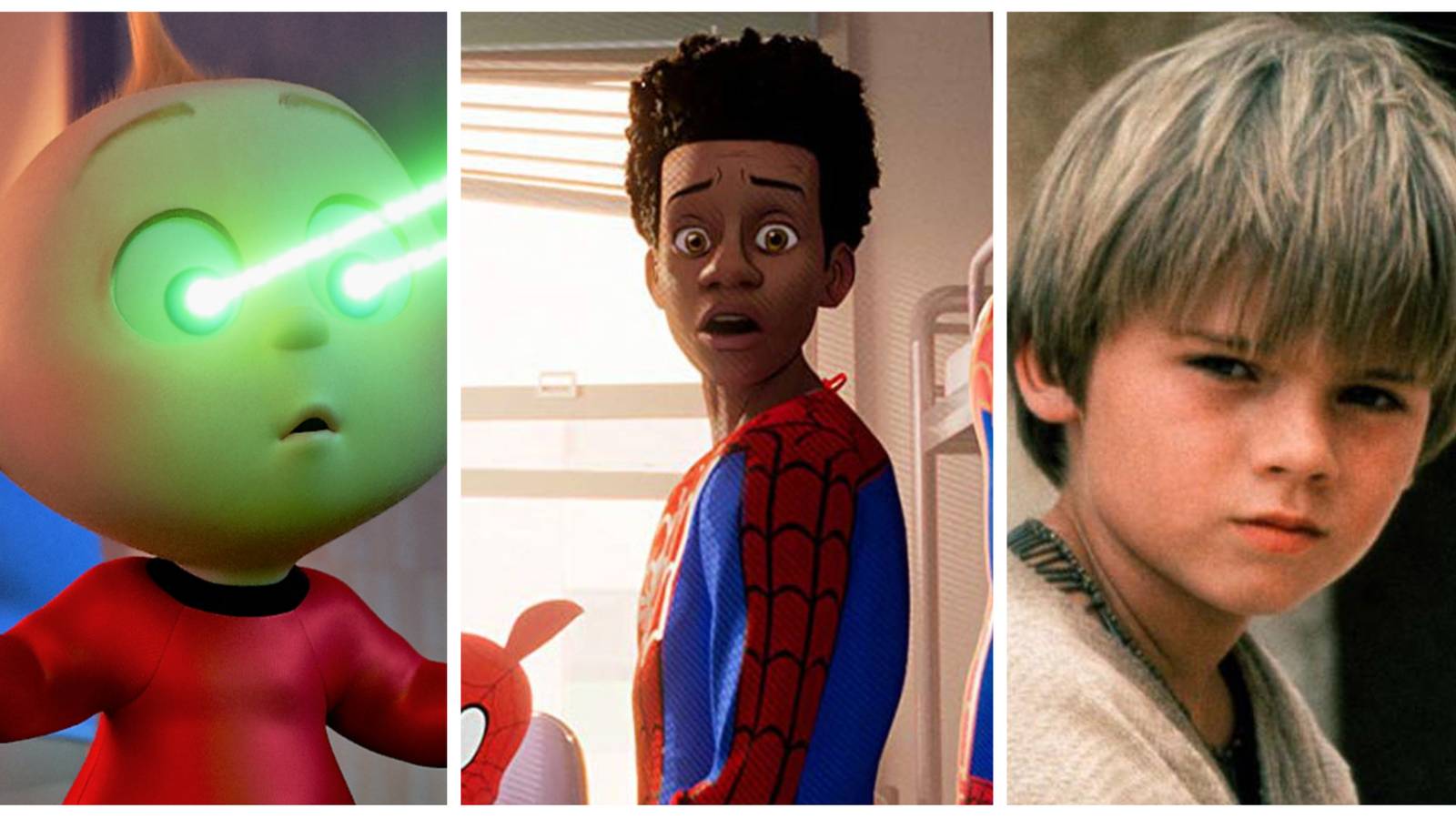jack-jack, miles morales and anakin skywalker