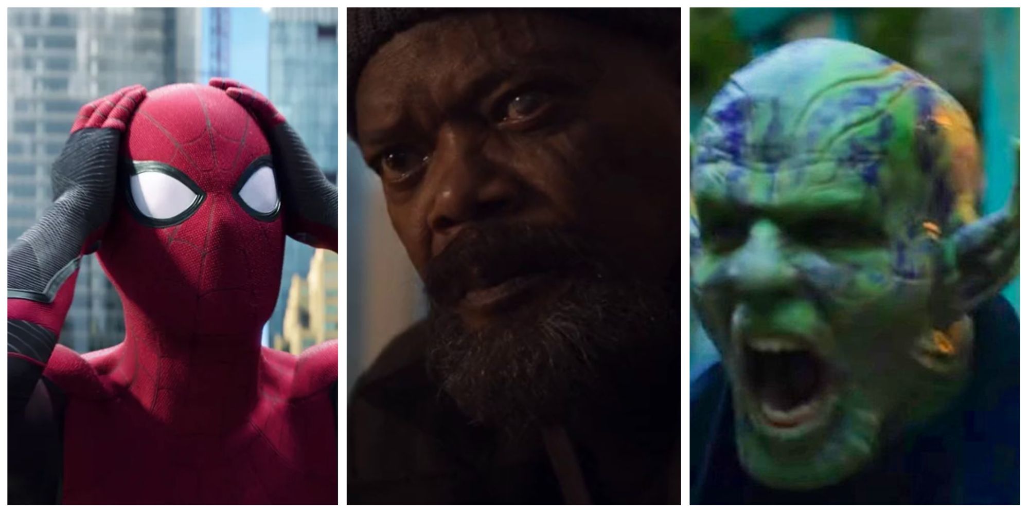 spider-man, nick fury and a skrull from disney plus secret invasion easter eggs