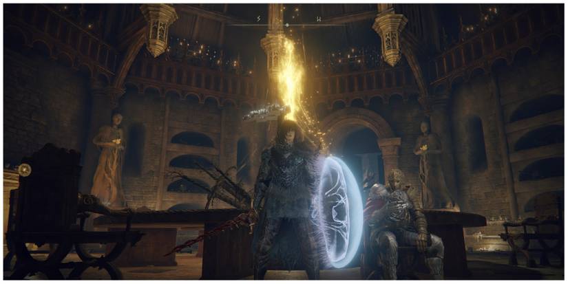 Tarnished next to D.